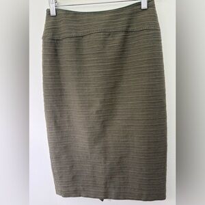 Anthropologie Moulinette Soeurs Olive Green Pencil Lined Skirt Size 0 Sku#172